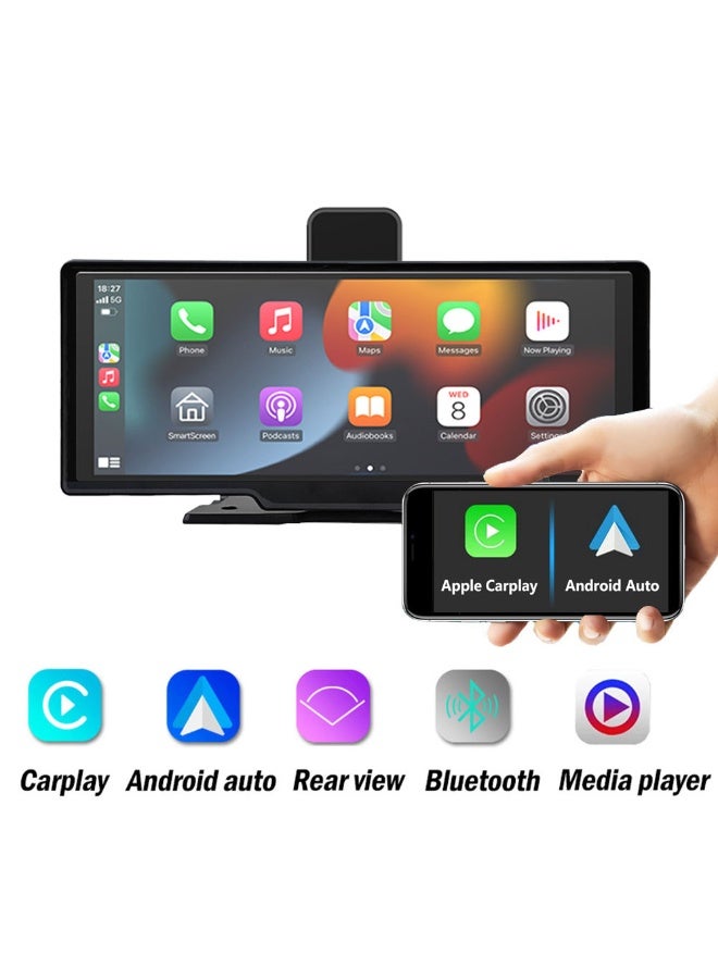 BlueFire 10.26-Inch 1080P Touchscreen Car Display with Wireless CarPlay & Android Auto, Dual 1080P Front & Rear DVR Cameras, FM Transmitter, Bluetooth Music Player, and Phone Mirroring | Smart Dashboard Monitor with Voice Control & Real-Time Recording for All Vehicles - Image 4