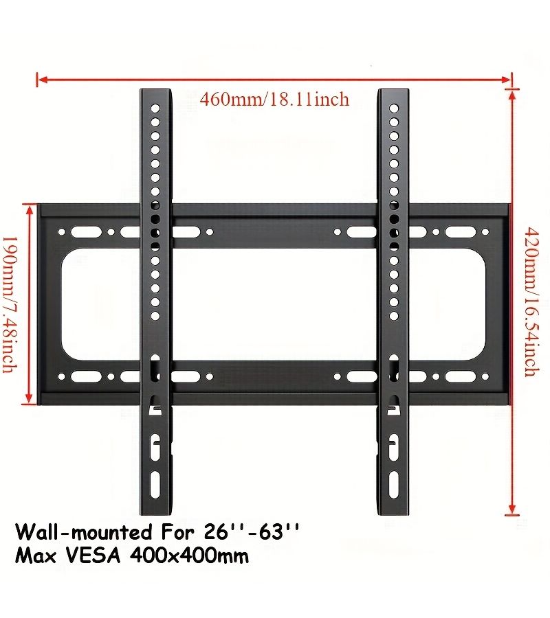 Universal Wall Mount Bracket for LED LCD TV Fixed Small Size 14 42 Inches Sturdy Metal Build Anti Theft Screw Dual Hook Design Home Office Decoration VESA - Image 3