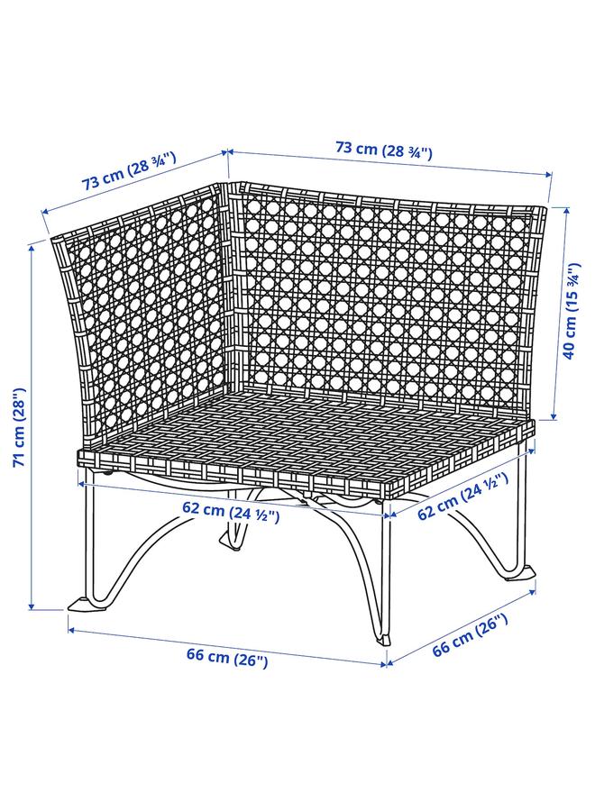 Zaboon Corner Section, Outdoor, Dark Grey-Brown - Image 3