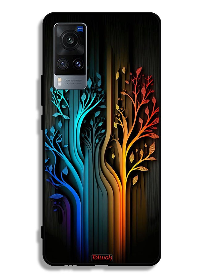 Tolwak Vivo X60 Protective Case Cover Tree Leaves Art - Image 2