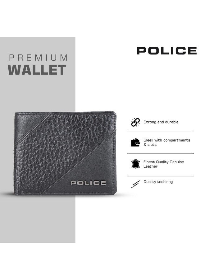 POLICE محفظة رفيعة للرجال من بوليس جومبو | محفظة جلدية مع 8 فتحات بطاقات، 2 قسم للنقود، 2 جيب داخلي - أسود | تصميم فاخر بأسلوب أسطوري - Image 5