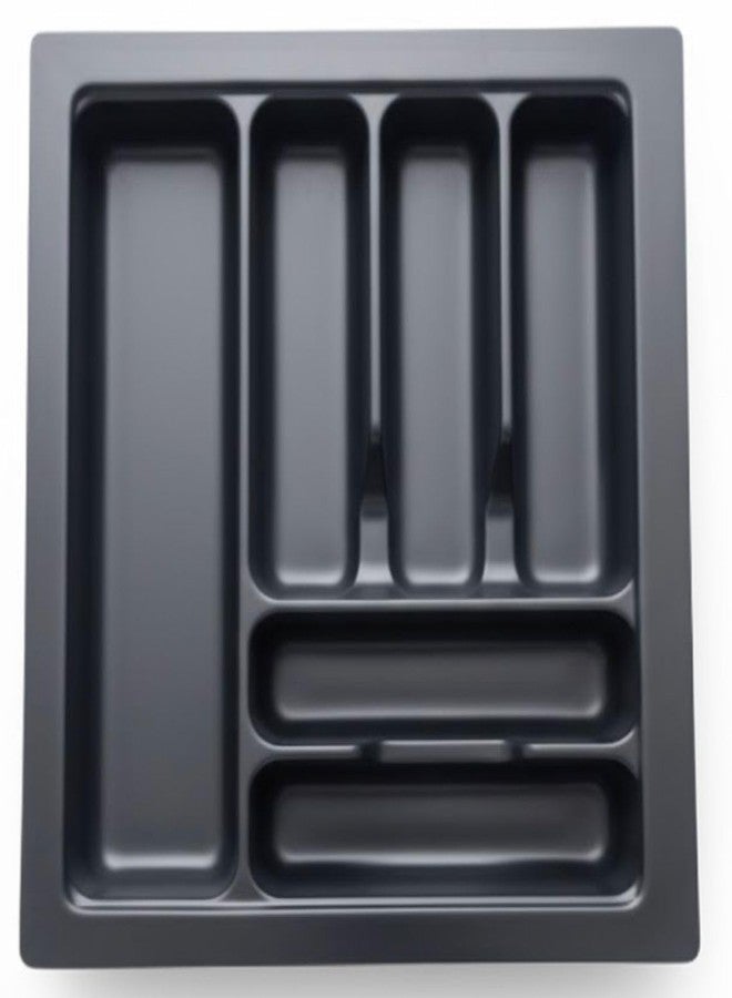 LEVON Cutlery Tray for Kitchen Drawer | Multipurpose Modular Organizer for Cutlery, Stationery & Tools | Adjustable Kitchen Drawer Basket for Spoons, Forks, Knives & Utensils (17x19 Inch, Dark Grey) - Image 1