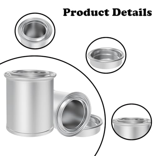 Esamploe 24 Pack Empty Metal Paint Cans with Lids, 1/4 Pint Size, 1/2 Cup Capacity Touch Up Paint Containers - Image 4