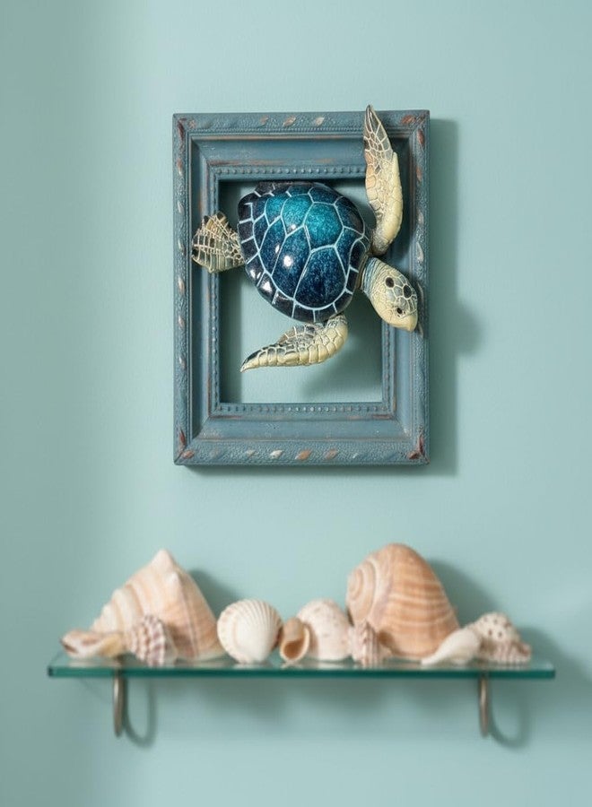 Comfy Hour 6" 3D Sea Turtle Wall Decorative Frame, Artisan Crafted Coastal Marine Theme Sculpture, Nautical Resin Wall Art Plaque for Home Office & Bathroom, Ocean Voyage Collection, 1 Piece - Image 5