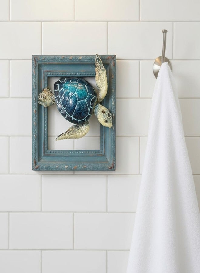 Comfy Hour 6" 3D Sea Turtle Wall Decorative Frame, Artisan Crafted Coastal Marine Theme Sculpture, Nautical Resin Wall Art Plaque for Home Office & Bathroom, Ocean Voyage Collection, 1 Piece - Image 4