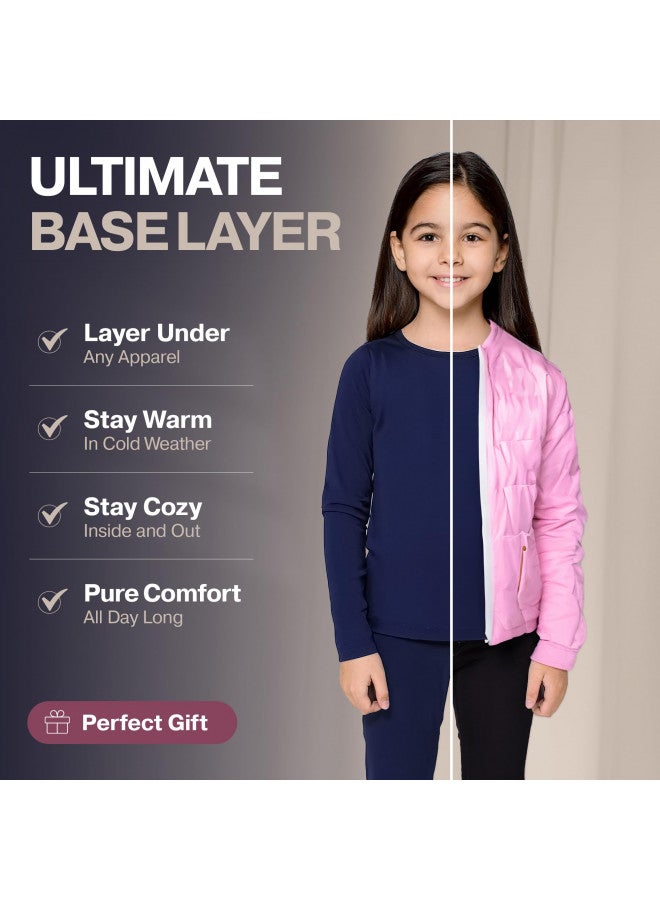 Thermajane Thermal Underwear for Kids Long Johns, Girls Thermal Underwear Set, Base Layer Kids Long Underwear (Red, Small) - Image 3