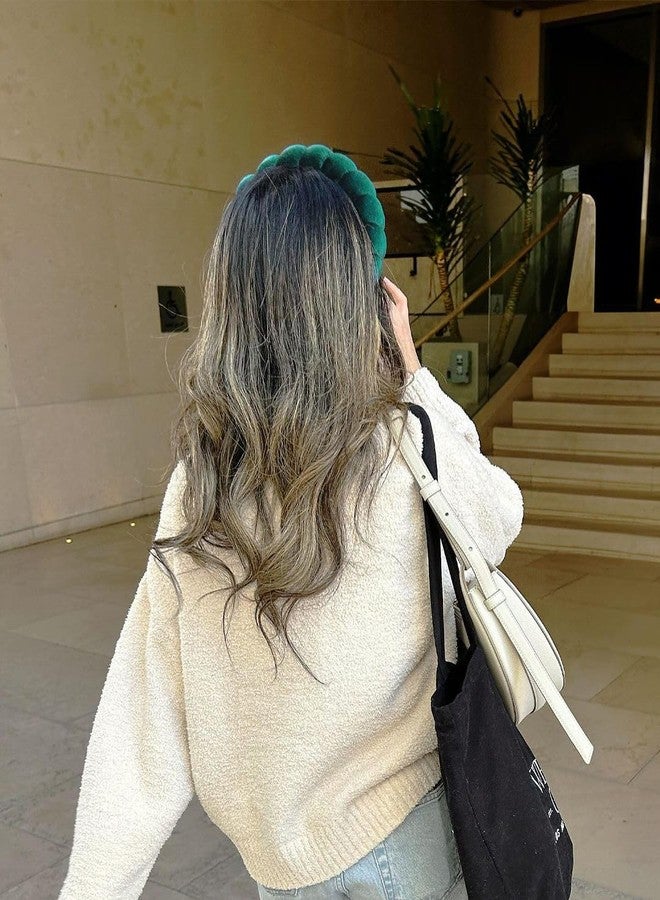 Ayesha Soft Velvet Headband for Women and Girls, Wrap Hairband for Washing Face, Shower, Makeup, Skincare, 1 Count (Pack of 1), Green - Image 3