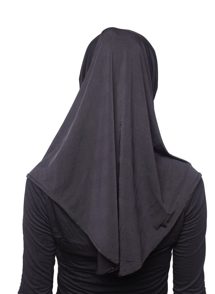 إسكدنيا Women's Comfortable Solid Color Hijab Black - Image 2