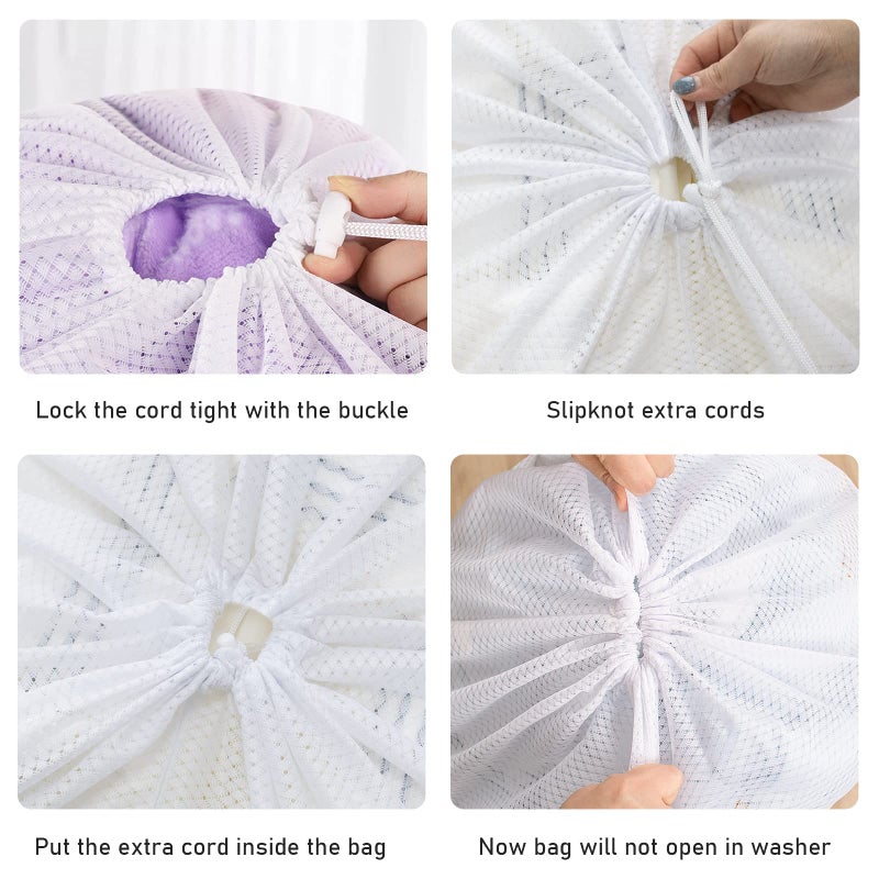 Polecasa Diamond Mesh Laundry Bags  2Pcs 24 X 36 Inches Heavy Duty Mesh Laundry Bag With Id Tag And Drawstring Closure  Large Laundry Hamper Liner  Laundry Bag For Travel  Sports  Dorms (White) - Image 5