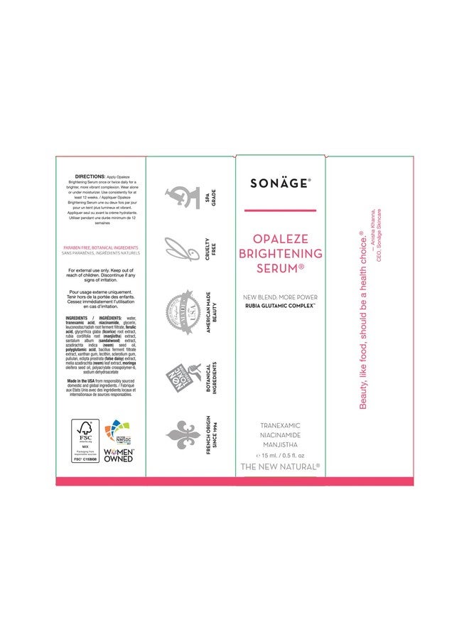 Sonage Opaleze Brightening Serum| Dark Spot Corrector | Target Dark Spots | Even Skin Tone | For All Skin - Image 3