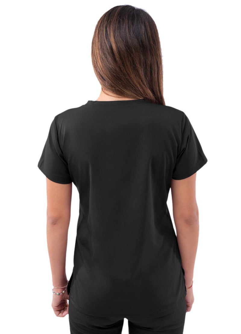Adar Uniforms, Pro Scrubs for Women - Sweetheart V-Neck Scrub Top - P4210 - Black - S - Image 2