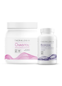 Ovasitol Inositol Canister + Berberine Enhanced Absorption Bundle, 14.12 Ounce & 90 Count (Pack of 2)