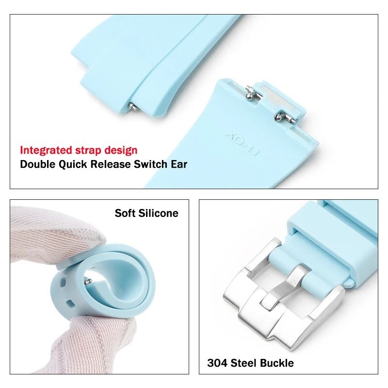 Bluejw Quick Release Silicone Watch Strap Replacement for Tissot PRX 35mm 40mm – 11mm 12mm Rubber Watch Bands for Men and Women - Image 5