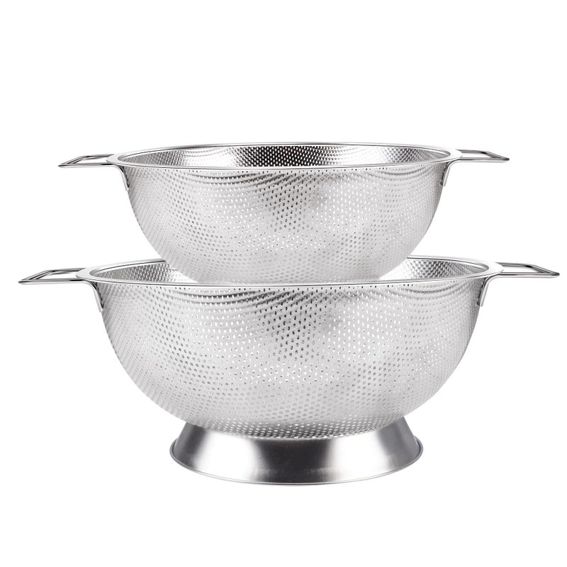 Gulex Stainless Steel Colander And Strainer Set(5-Quart And 3-Quart)  Strainer For Kitchen Food  Dishwasher Safe - Image 1