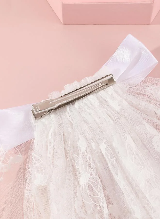 Take Two Girls White Lace Veil Hair Clip