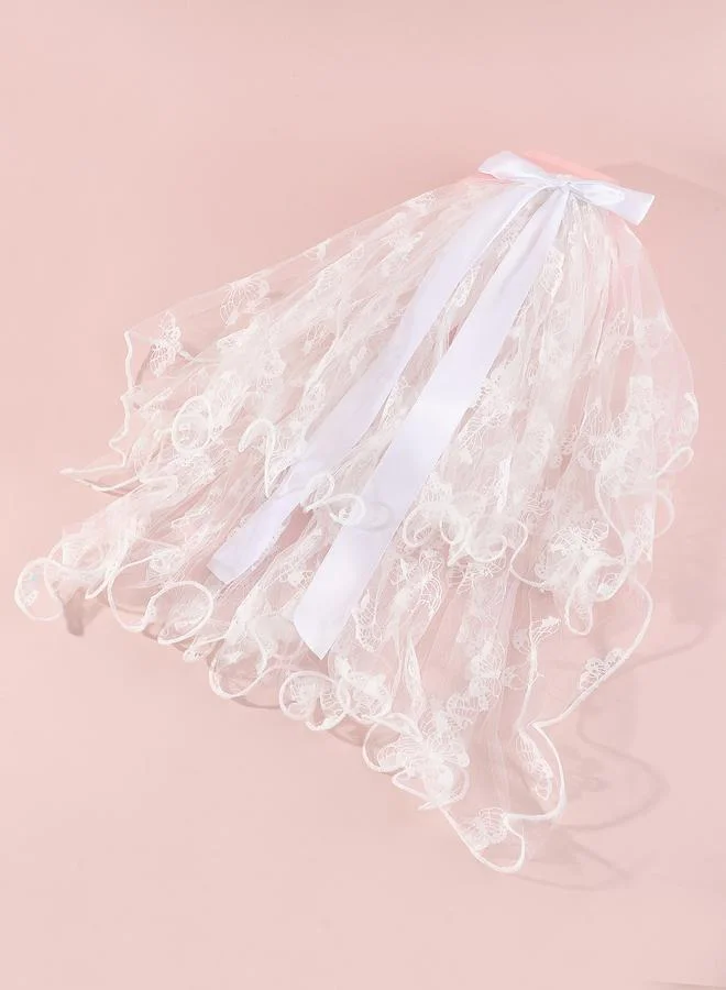 Take Two Girls White Lace Veil Hair Clip