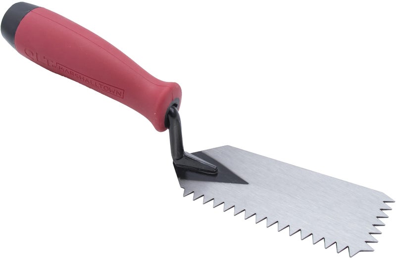 MARSHALLTOWN QLT By MARSHALLTOWN Notched Margin Trowel, Flooring and Tiling, Soft Grip Handle, V-Shape, 5 x 2 Inch, MT79 - Image 2