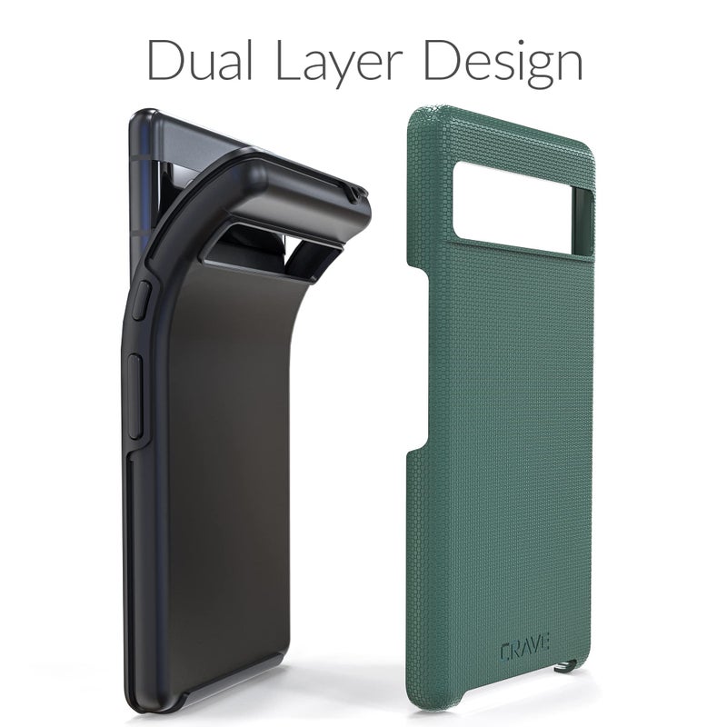 Crave for Google Pixel 7a Case, Shockproof Protection Dual Layer Case for Google Pixel 7a (6.1 inch) - Forest Green - Image 4