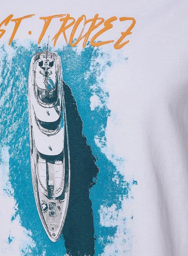 Splash FAV Men Slim Fit Crew Neck Short Sleeves Printed T-shirt