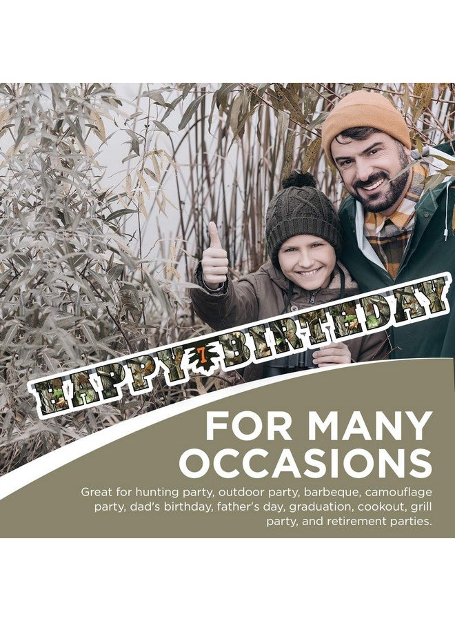 Havercamp Next Camo Happy Birthday Party Banner | 1 Count | Great for Hunter Themed Party, Camouflage, Rustic, Nature, Military, Kids Birthday Party - Image 3