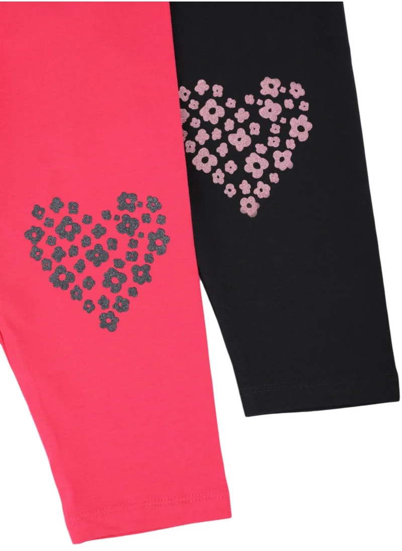 trendyol Kids 2 Pack Floral Heart Leggings