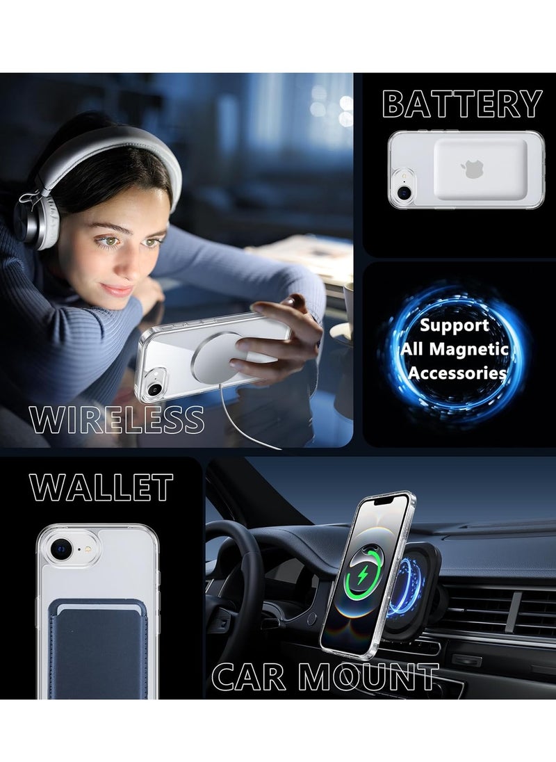 Houmt iPhone 16e Case Cover Crystal Clear Magnetic Support Wireless Charging Case Anti-Yellowing Shockproof Camera Protection Cover For iPhone 16e 6.1-Inch  - Image 5