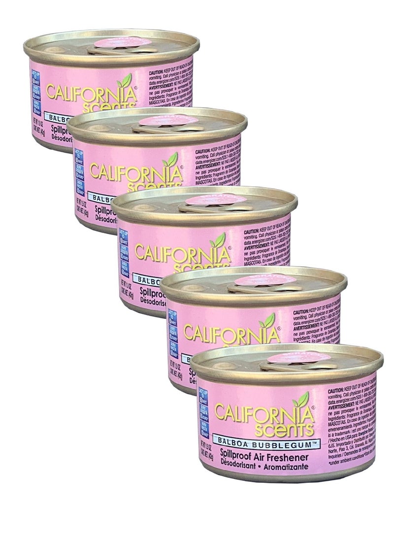 California Scents - Car Air Freshener 5 Pcs Balboa Bubblegum - Image 1