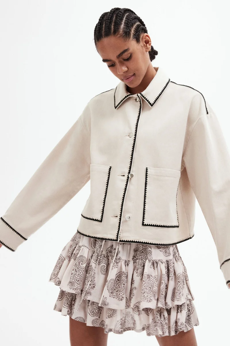 اتش اند ام جاكيت من قطن التويل