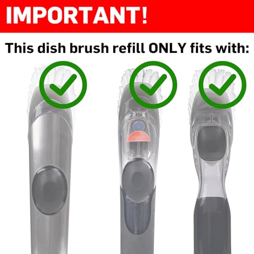 Pamrack 4 Pack Dish Brush Refills, Dish Brush Replacement Head for OXO Steel Soap Dispensing Dish Brush - Image 2