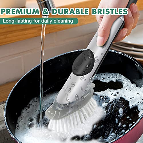 Pamrack 4 Pack Dish Brush Refills, Dish Brush Replacement Head for OXO Steel Soap Dispensing Dish Brush - Image 3