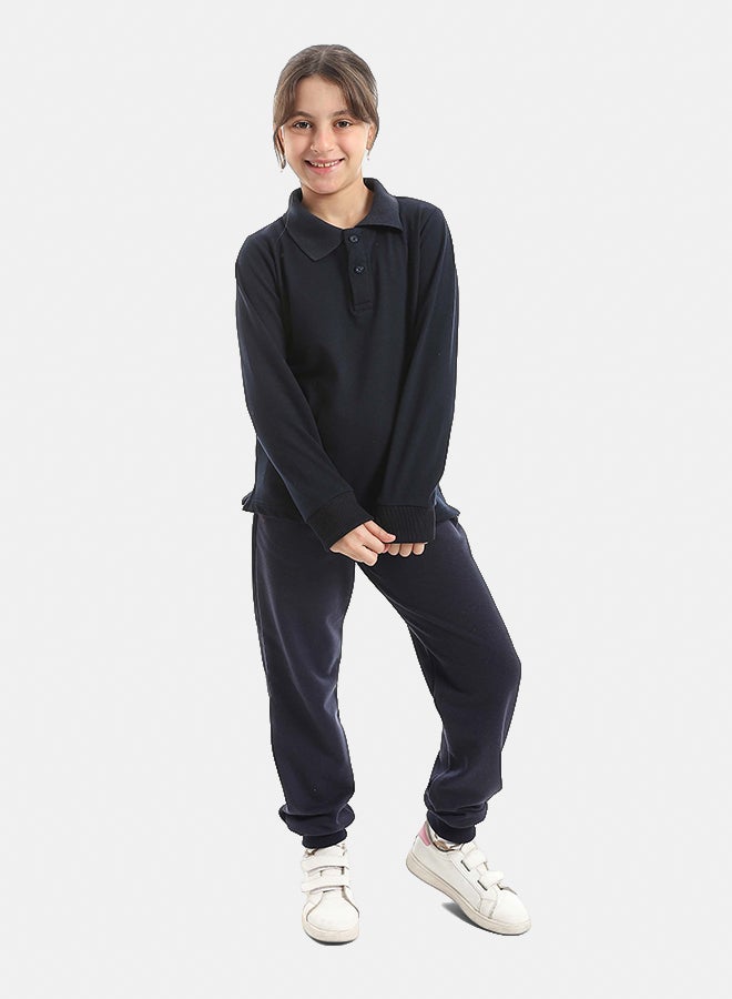 Red Circle Long Sleeve Polo Set & Pants Kids Unisex - Image 2