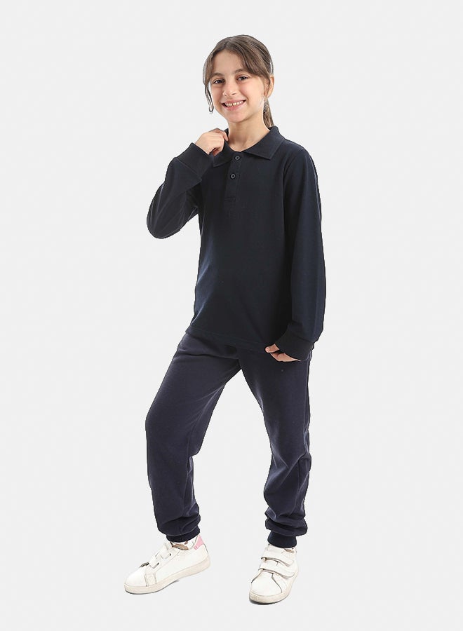 Red Circle Long Sleeve Polo Set & Pants Kids Unisex - Image 4