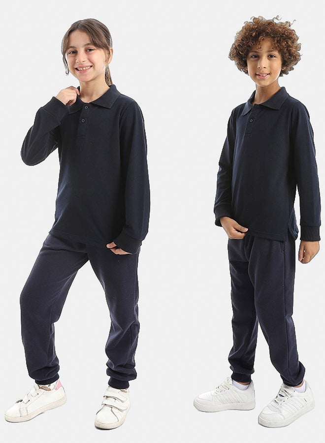 Red Circle Long Sleeve Polo Set & Pants Kids Unisex - Image 3
