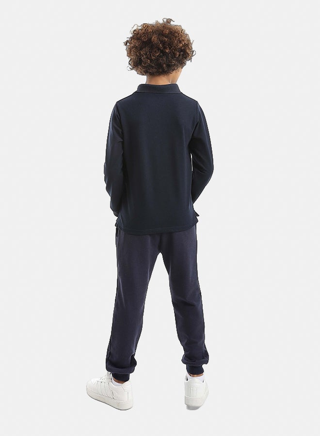 Red Circle Long Sleeve Polo Set & Pants Kids Unisex - Image 5