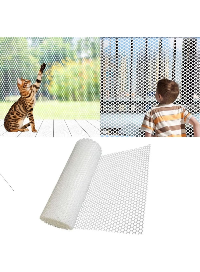 Relex Children Pets Balcony Safety Rail Net, 3 Meter Kids Baby Stairway Railing Security Guarding Mesh Indoor Outdoo Multi-Purpose Cutable Balcony Anti-Fall Netting for Child Pet Safety - Image 1