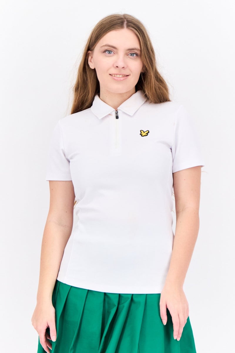 Lyle & Scott Women Regular Fit  Brand Logo Short Sleeves Polo, White - Image 1