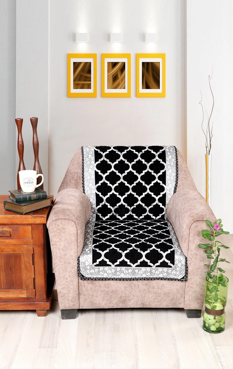 Nendle Modern Velvet Sofa Covers 3 Seater and 2 Seater Combined Sofa Seat and Back Cover|Anti-Slip Sofa Covers for Living Room (Black, Pack of 3) - Image 4