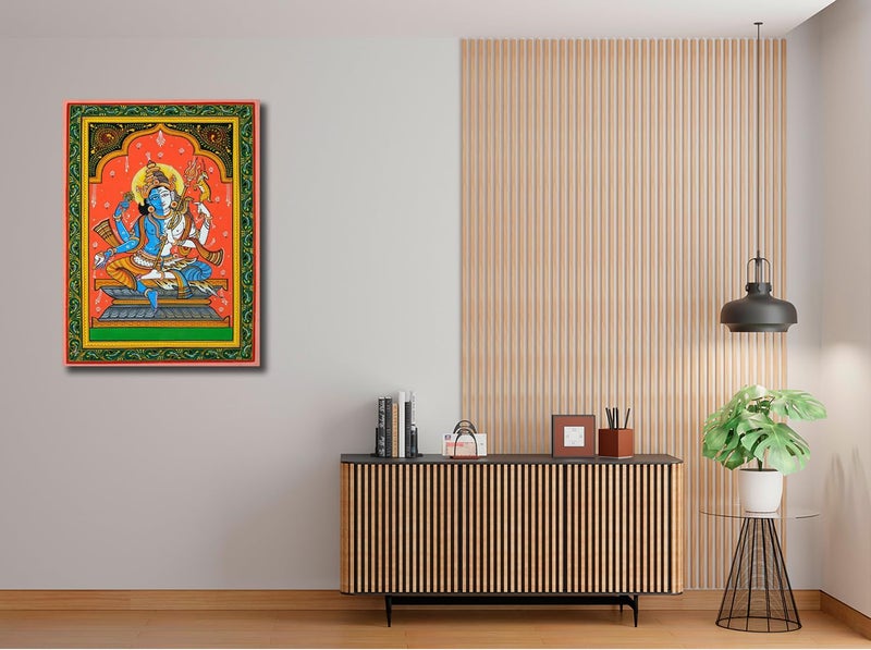Sikhash Pattachitra Art Canvas Paintings, Harihar, Lord Shiva, Vishnu ji, Religious Art, Hindu Gods, Painting for Wall Décoration, Unframed Painting for Living room, Pooja Ghar, Size-12X9 inches. a30 - Image 2