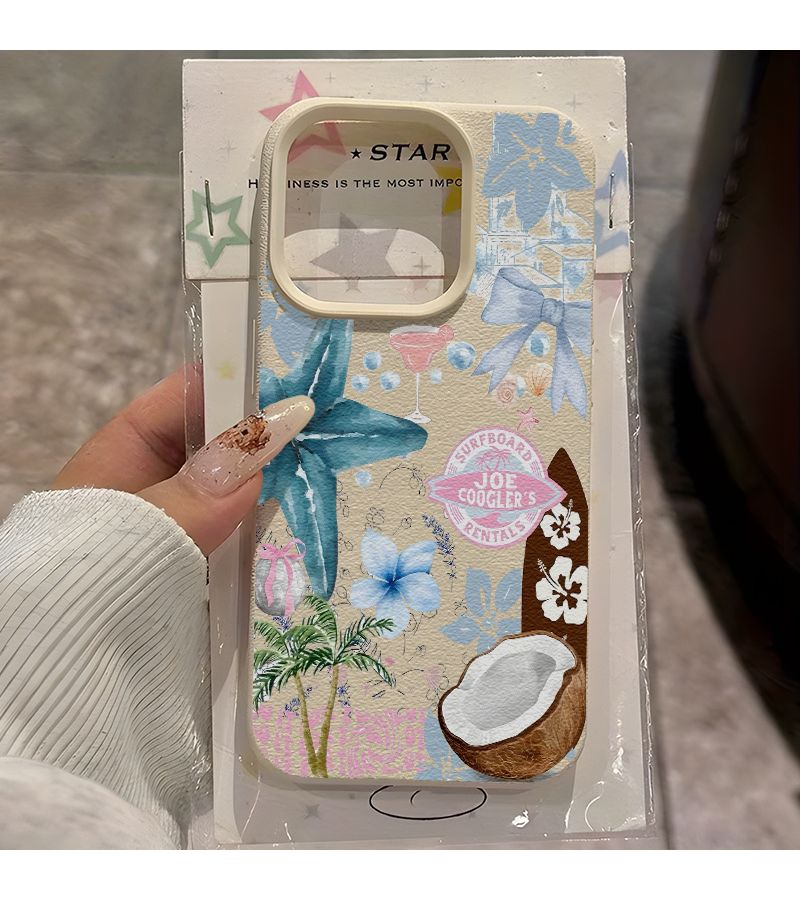 Beige Lychee Pattern UV Printed Design Anti Drop Matte Back Cover Smartphone Protective Case for iPhone 7 8 - Image 3