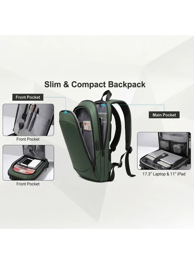 Mobcos Mobcos Back Pack Green 8787TG Mobcos Back Pack Green 8787TG Waterproof Anti-Theft Laptop Backpack with USB Charging Port Apex Business Travel Backpack for Men & Women Durable Oxford Material Fits 17.3 Inch Laptop Slim Work & College Bag  | Best Price UAE