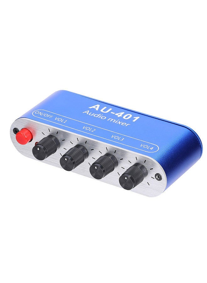 Generic - 3.5mm Audio Mixer Stereo Audio Mixer 4 Input to 1 Output Individually Controls Sound Mixing Tool Headphones Amplifier - Image 1