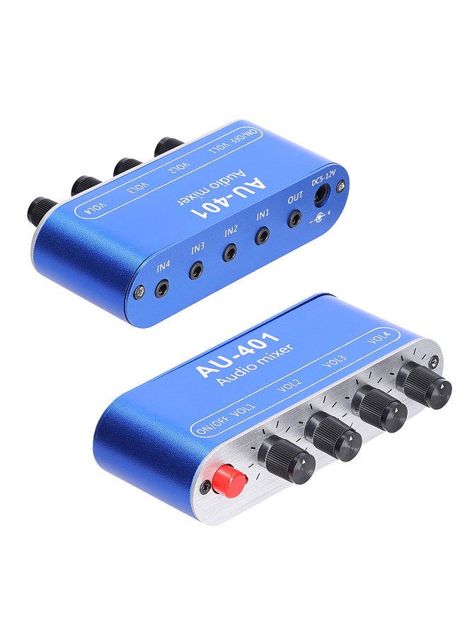 Generic - 3.5mm Audio Mixer Stereo Audio Mixer 4 Input to 1 Output Individually Controls Sound Mixing Tool Headphones Amplifier - Image 1