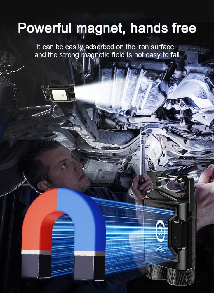 Zikra Mini Flashlight, Waterproof Keychain Flashlight Mini Pocket LED Keychain Flashlight - 9 Mode Black for a variety of scenarios, such as camping, walking the dog, looking for things, repairing, etc. - Image 5