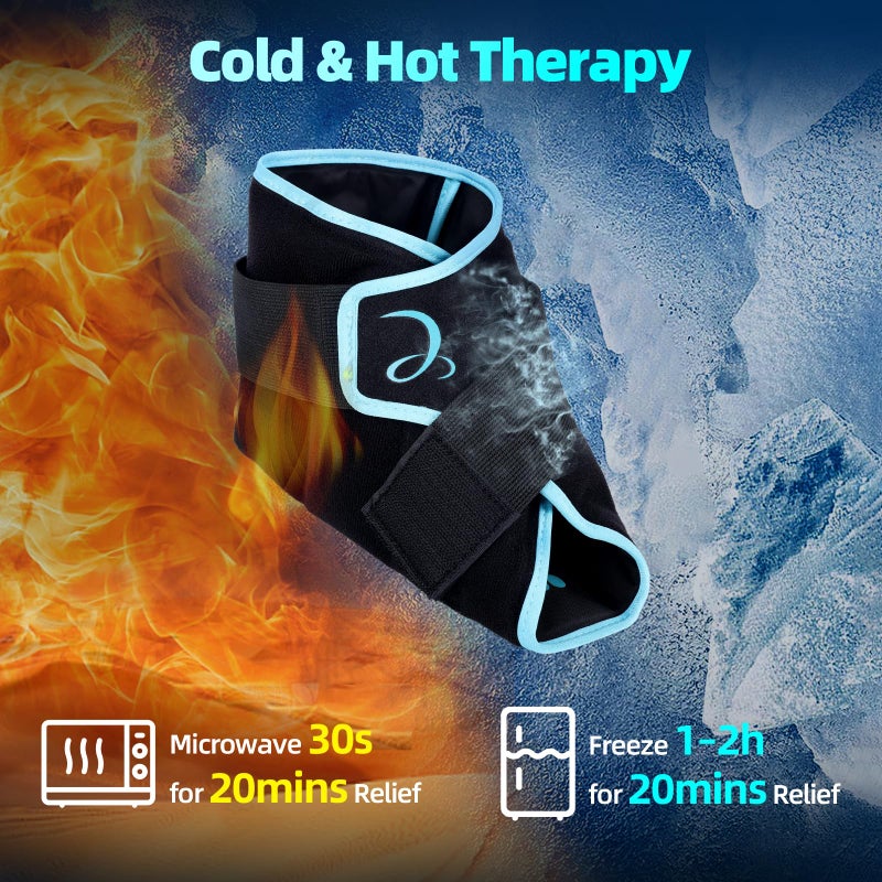 Comfytemp Ankle Ice Pack Wrap for Plantar Fasciitis Relief, Foot Support Brace for Sprain, Achilles Tendonitis, Heel Spur, Swelling, Hot Cold Compress, Running Essentials - 1 Pack - Image 2
