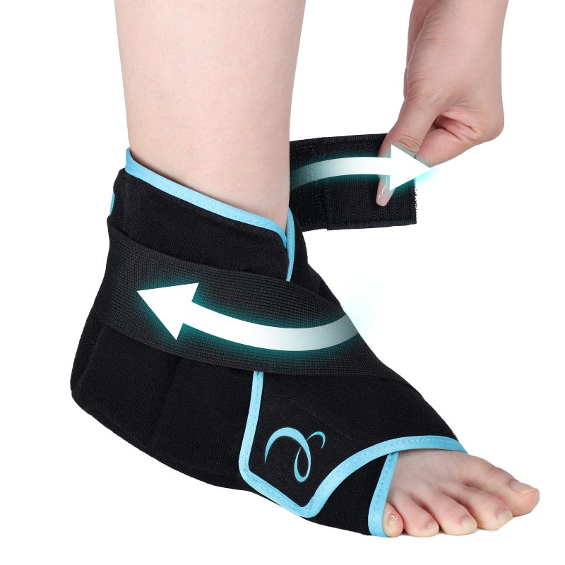 Comfytemp Ankle Ice Pack Wrap for Plantar Fasciitis Relief, Foot Support Brace for Sprain, Achilles Tendonitis, Heel Spur, Swelling, Hot Cold Compress, Running Essentials - 1 Pack - Image 1