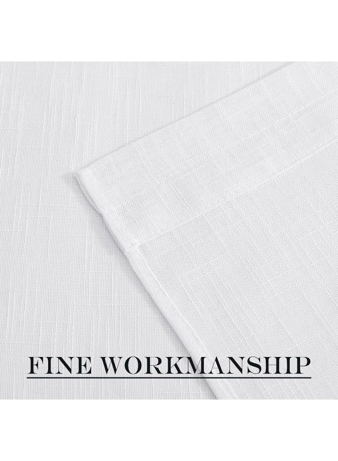 NICETOWN Linen Textured Door Curtain  White Sidelight Panel Curtain Semi Sheer French Front Door Curtain with Tieback for Kitchen 30 inches W x 40 inches L Single Panel - Image 5