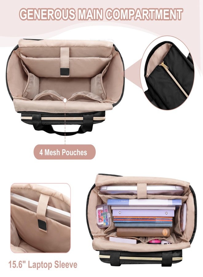 Prokva Teacher Tote Bag for Women, Teacher Work Bag 15.6 inch Laptop Bag with Accordion File Organizer, Black - Image 3