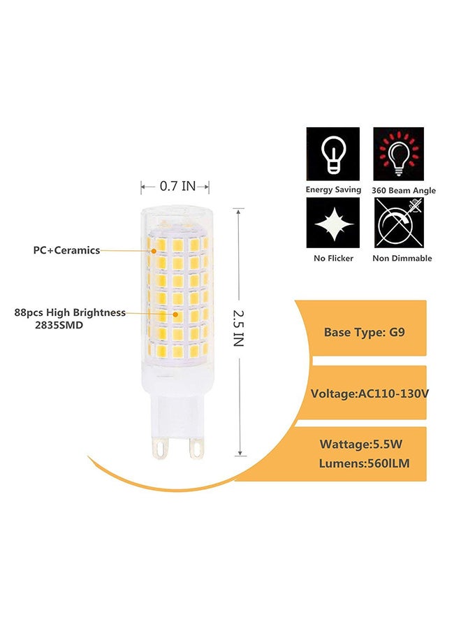 5-Piece G9 LED Bulb Warm White - Image 2