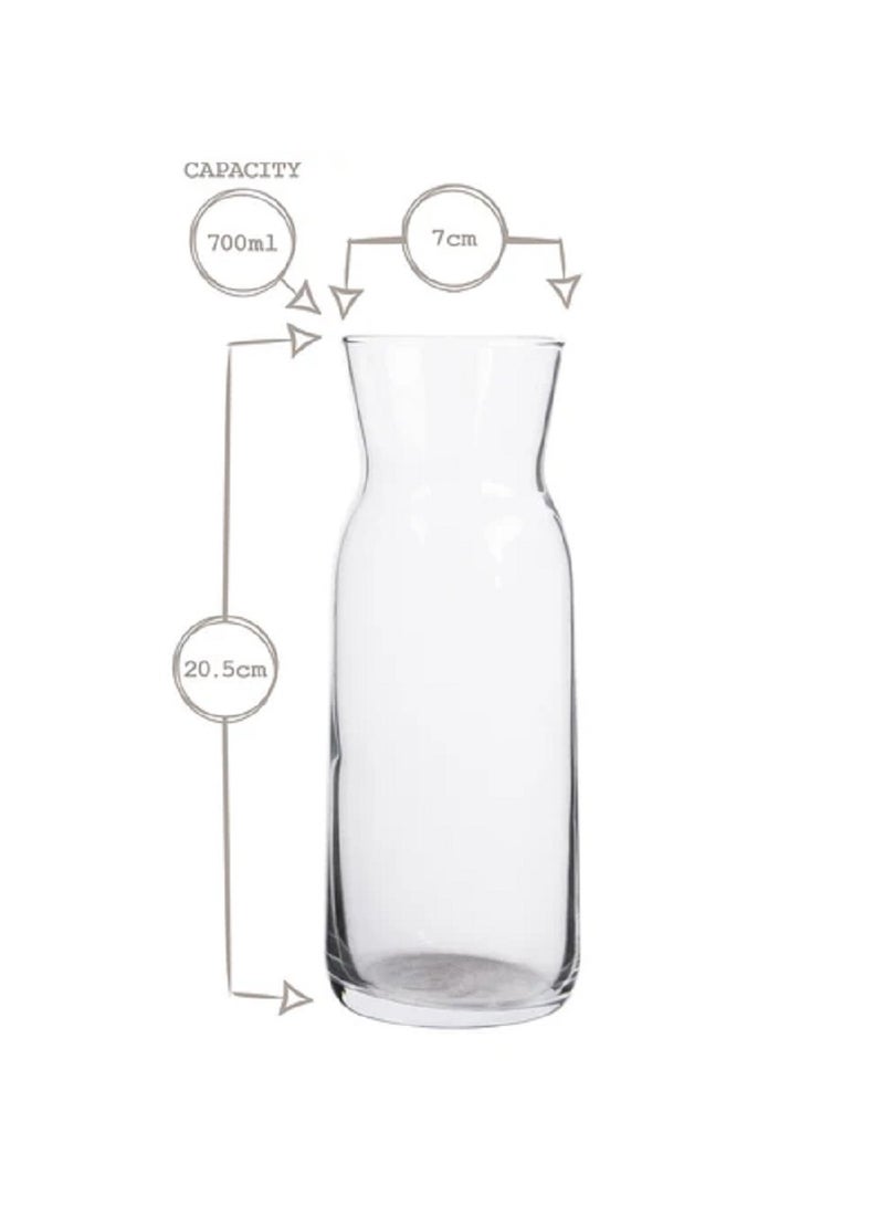 LAV Fonte Carafe – 700 ml – Clear Glass Pitcher with Grey Silicone Lid for Water, Juice & Cold Beverages  - Image 4