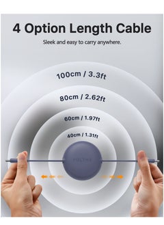 VOLTME 60W Retractable USB C Cable, 1m Fast Charging Data Cable, USB C to USB C Charger for iPhone 16/16 Pro/16 Pro Max, iPhone 15 Series, iPad Pro/Air, MacBook Pro/Air, Galaxy S24 Ultra/S24/S23, Huawei P60, Xiaomi, and More Compact, Tangle-Free Design for Convenient Charging and Data Transfer- Blue  - Image 4